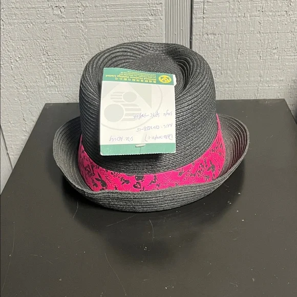 Stylish Black Fedora with Pink Band - Picture 3 of 8
